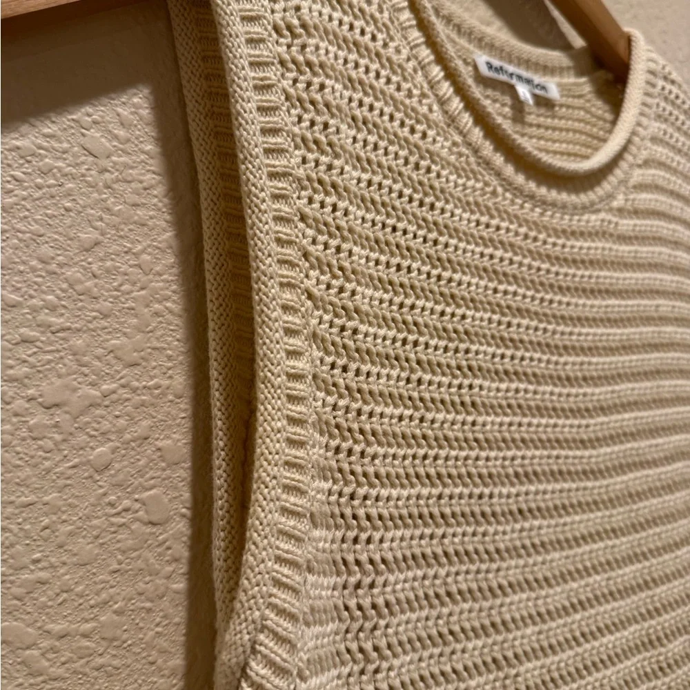 Reformation Nolan Sleeveless Crochet  Organic Cotton Sweater Maxi Dress - Picture 9 of 12
